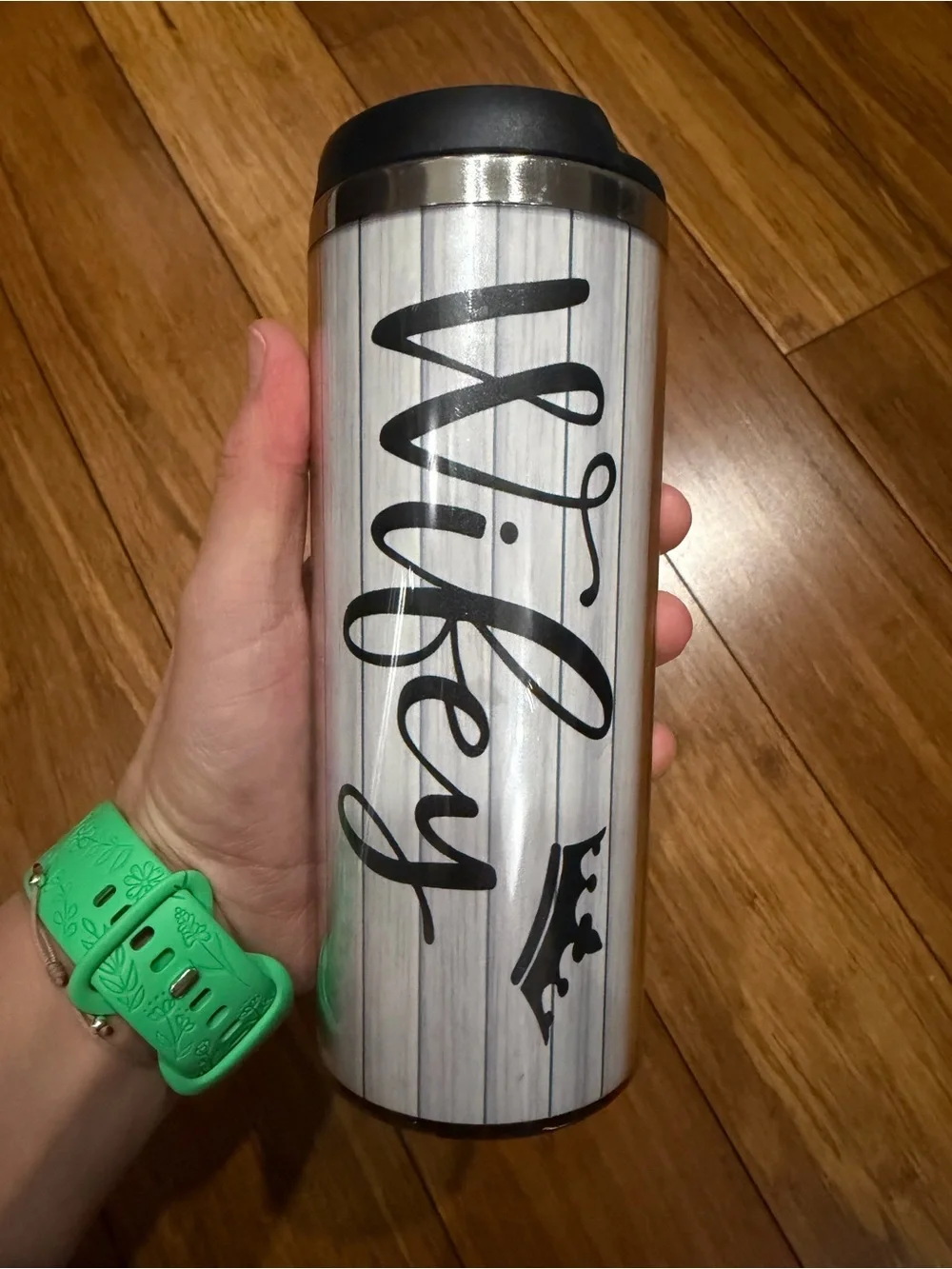 Wifey Stainless Tumbler in Black Script
